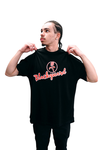 Blackguard Scribble Oversize Tshirt - Black / Red / White