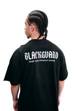 Load image into Gallery viewer, Blackguard Back Text Logo Oversize Tshirt - Black / White