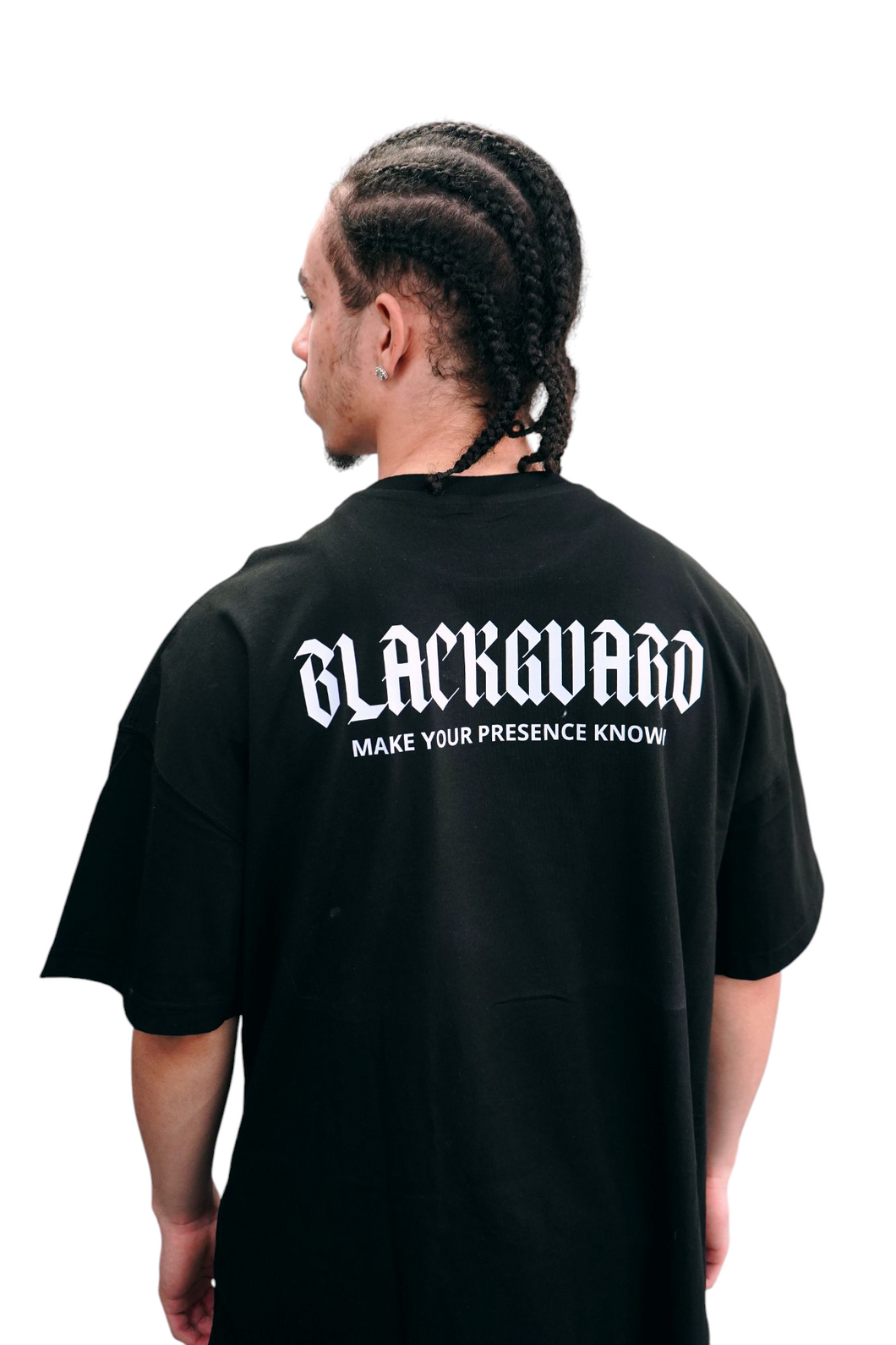Blackguard Back Text Logo Oversize Tshirt - Black / White