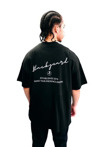 Blackguard Back Signature Logo Oversize Tshirt - Black / White