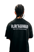 Load image into Gallery viewer, Blackguard Back Text Logo Oversize Tshirt - Black / White