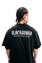 Load image into Gallery viewer, Blackguard Back Text Logo Oversize Tshirt - Black / White