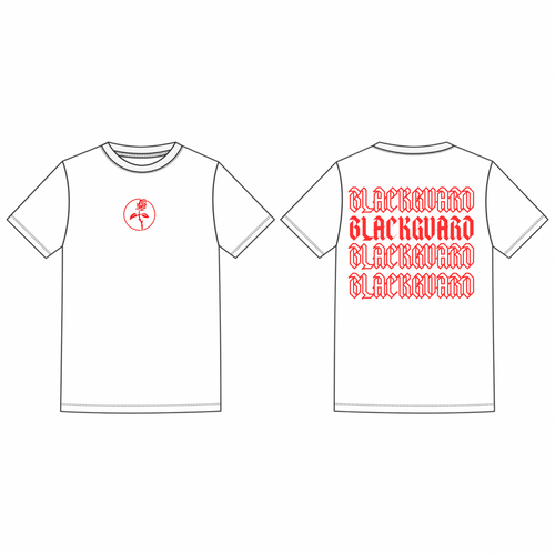 Blackguard Back Layer Text Logo Oversize Tshirt - White / Red
