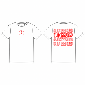 Blackguard Back Layer Text Logo Oversize Tshirt - White / Red