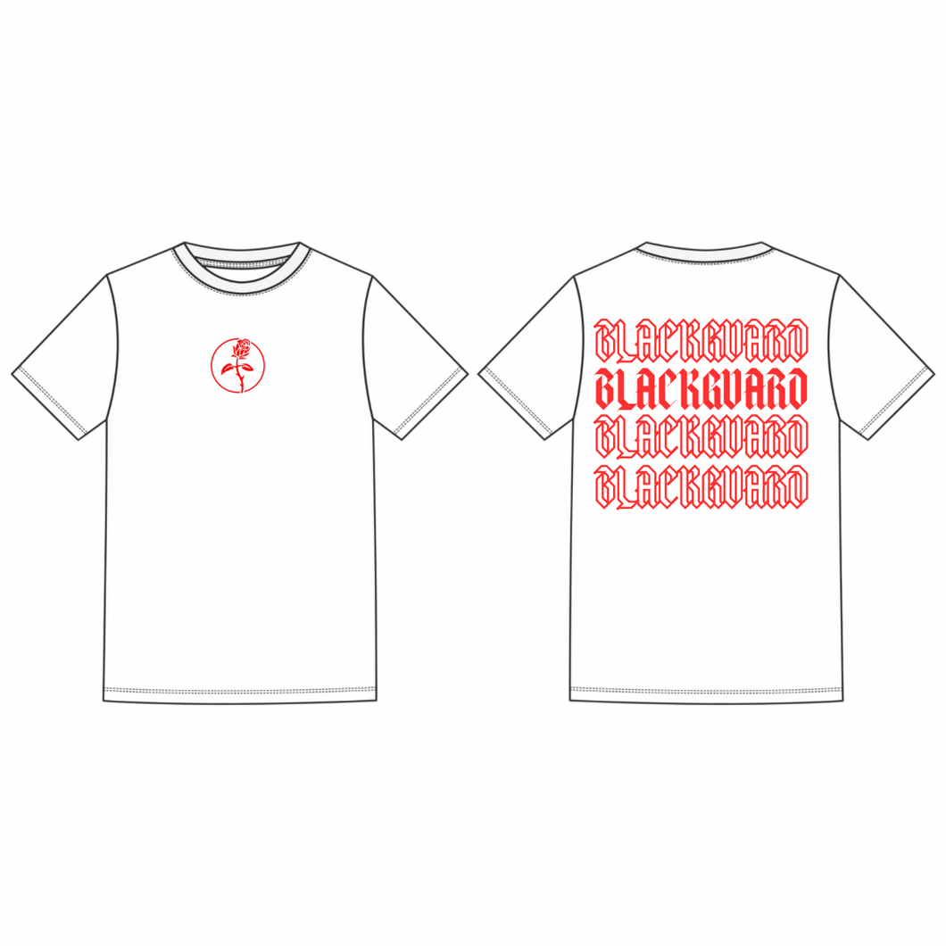 Blackguard Back Layer Text Logo Oversize Tshirt - White / Red